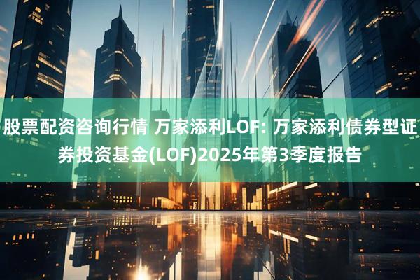 股票配资咨询行情 万家添利LOF: 万家添利债券型证券投资基金(LOF)2025年第3季度报告